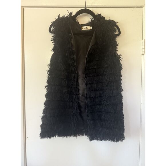Lark Black Shaggy Faux Fur Vest | Sleeveless Nordstrom Style | Women’s - Medium - Picture 2 of 4